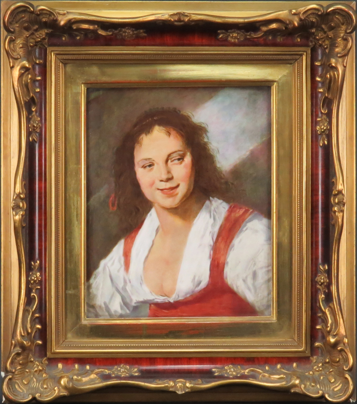 After: Frans Hals, Dutch (1580-1666) "Gypsy Girl" Rosenthal Porcelain Plaque. 