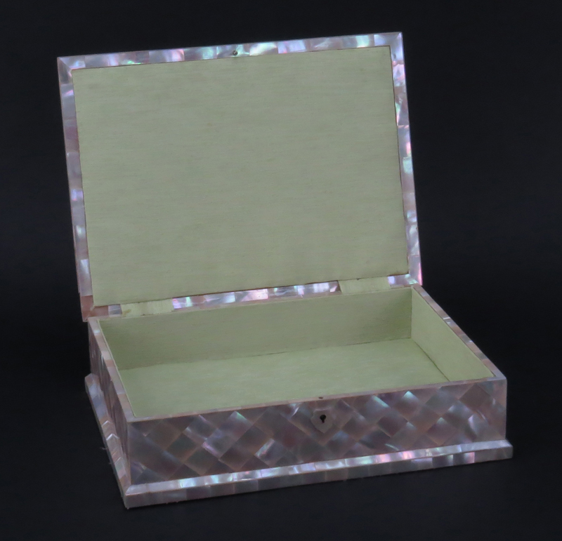 19/20th Century Mother of Pearl and Abalone Jewelry Box.