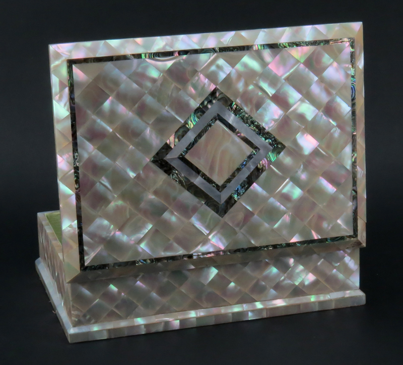 19/20th Century Mother of Pearl and Abalone Jewelry Box.