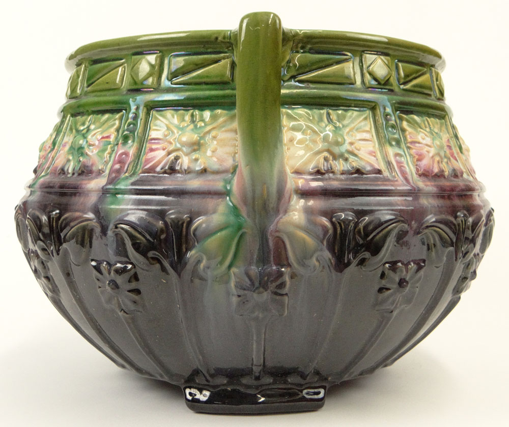 Circa 1900 Art Nouveau Majolica Jardinière.