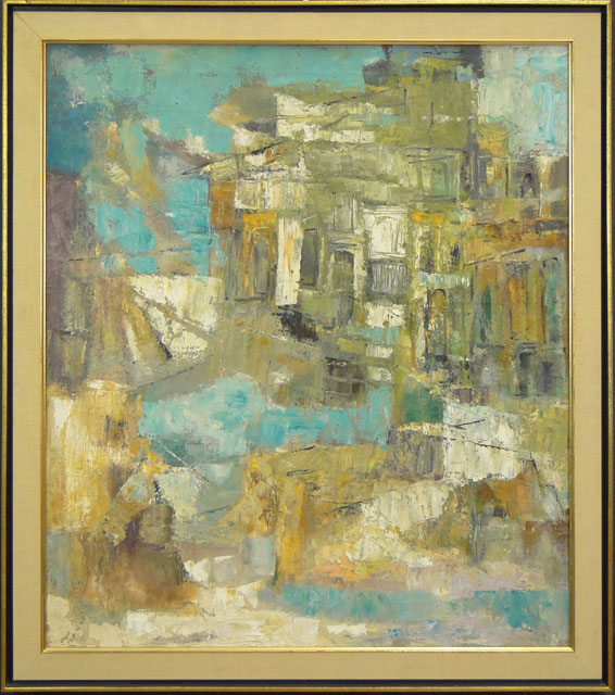 Gertrude Russell Barrer American-New York (1921-1992) Oil on Canvas "Abstract" 