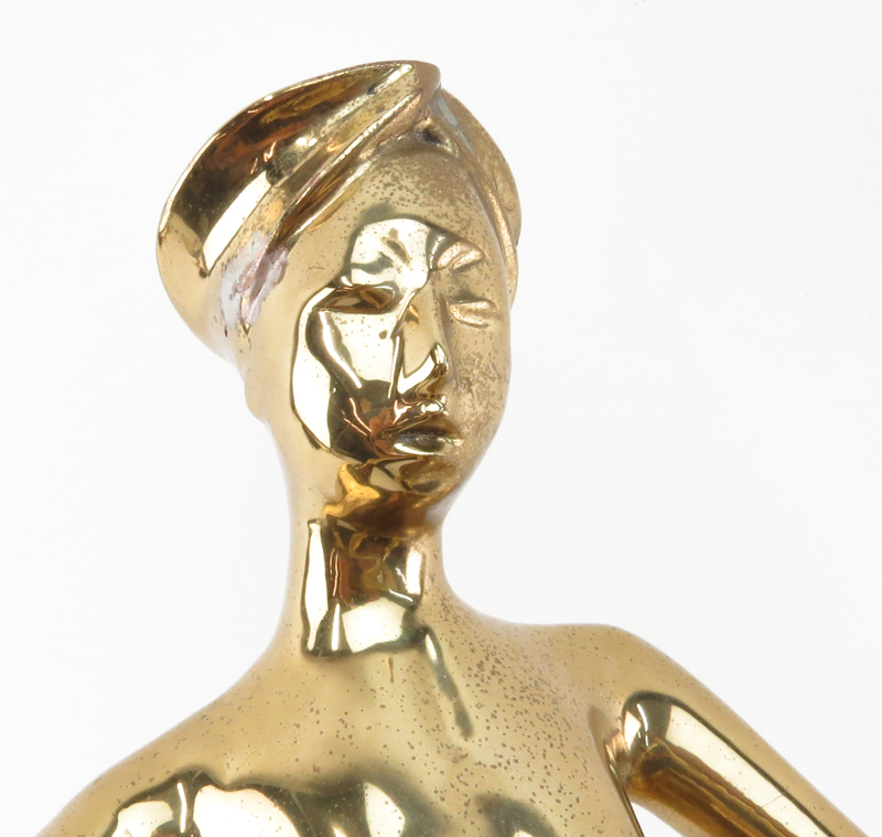 Retro Gilt Bronze Modern Sculpture "Nude Dancer". 