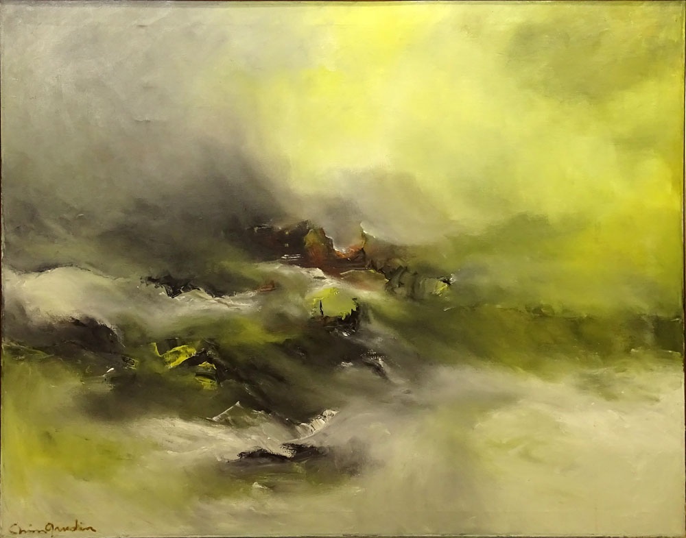 Shim Grudin, American  (born 1913) Large Oil on Canvas "Abstract". 