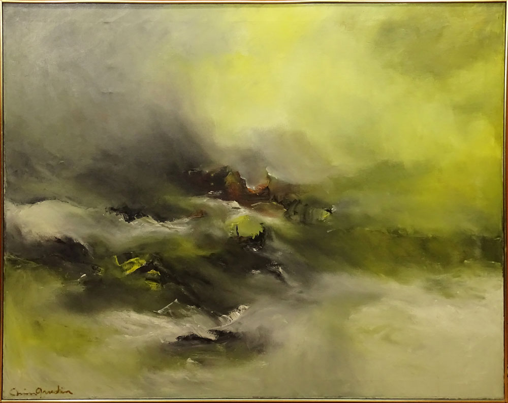 Shim Grudin, American  (born 1913) Large Oil on Canvas "Abstract". 
