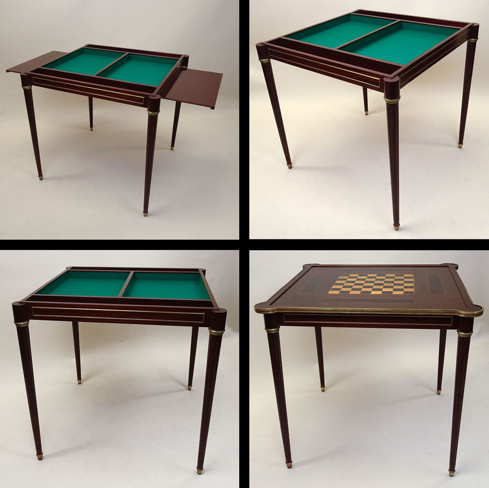 Mid 20th C Louis XVI Style Inlaid Game Table aka Tric-Trac Table.