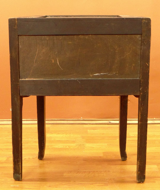 Small 20th Century French Louis XV style Bronze Mounted Marquetry Inlaid Bombe Commode with Two (2) Drawers and Marble Top.