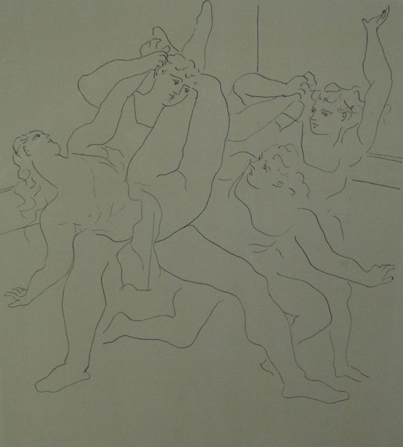 after: Pablo Picasso Spanish (1881-1973) Etching/Print "Four Girls Dancing" 