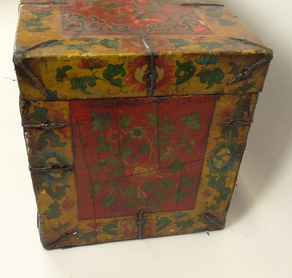 Antique Tibetan Trunk. Very Colorful.