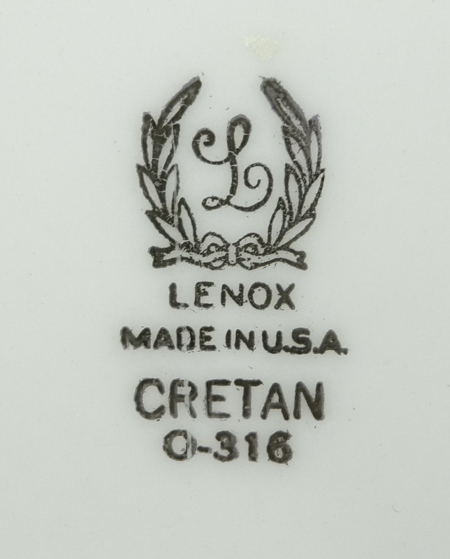 Thirty Two (32) Piece Lenox "Cretan" Porcelain Dinnerware. 