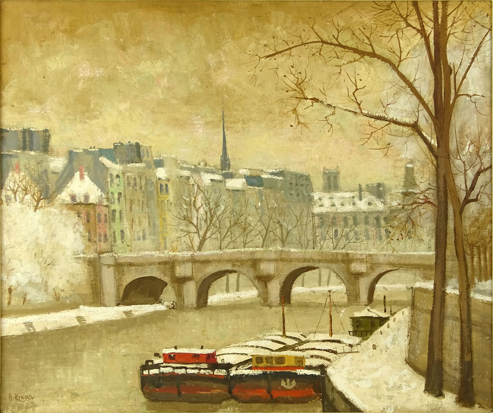 André Renoux, French (born 1939) Oil on Canvas, Pont Neuf. 