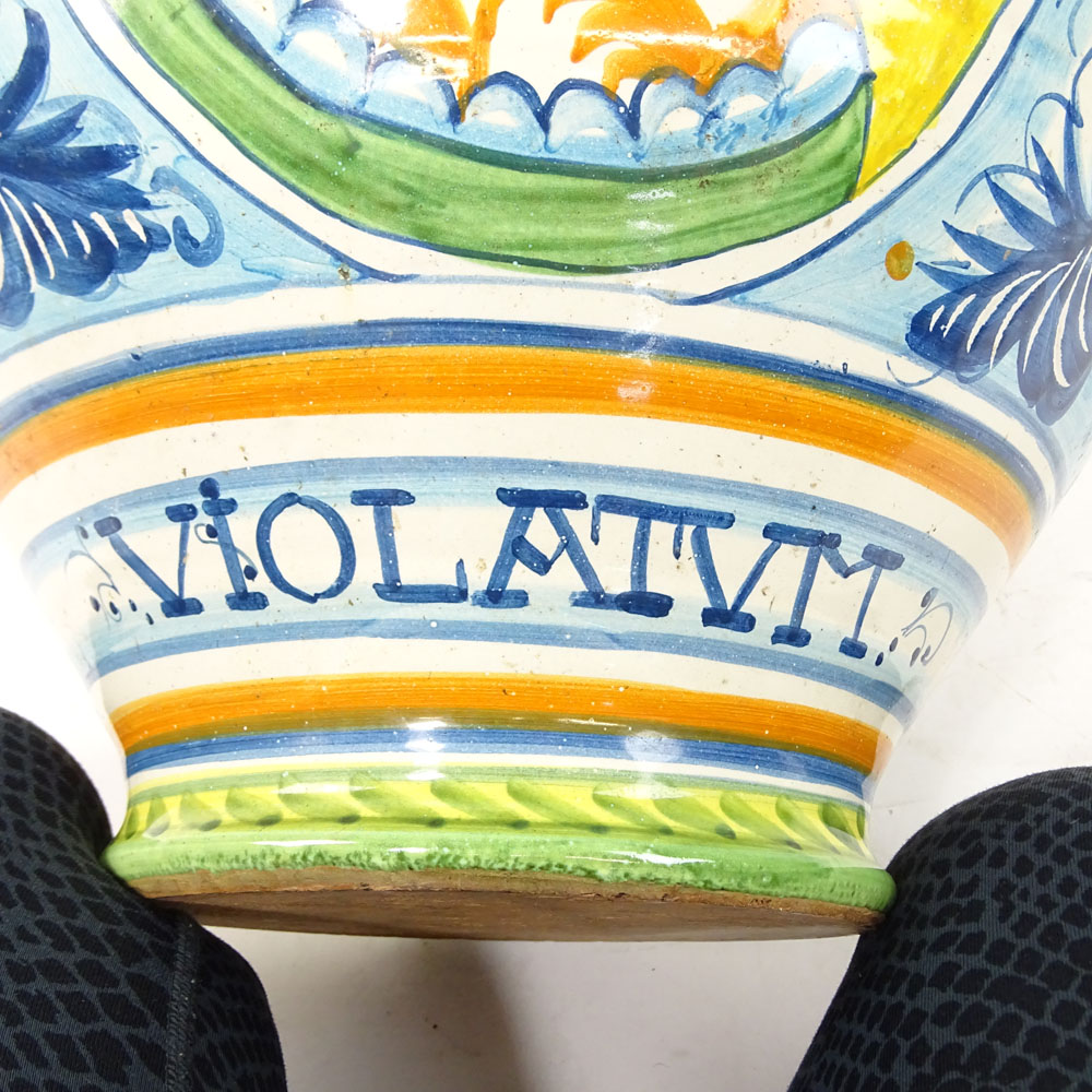 Oversize 20th Century Italian Majolica Pottery Pitcher.