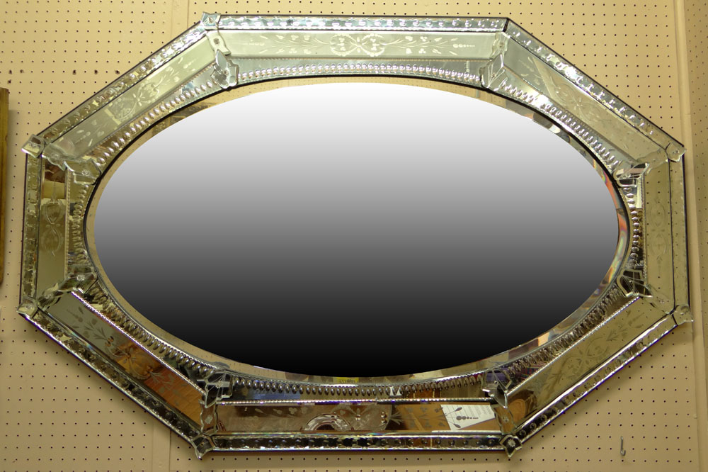 Mid 20th Century Venetian Style Mirror.