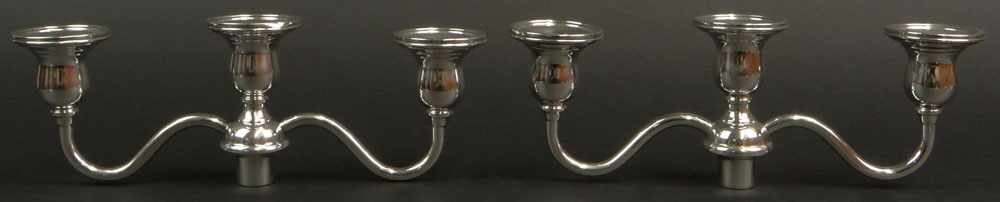 Pair of International Silver Company Sterling Silver Weighted Candelabra Branches.