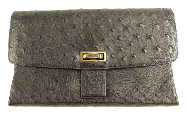 Vintage Lady's Ostrich Clutch Purse.