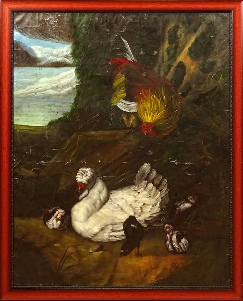 Viktor Derugin, Russian. Oil on Canvas Titled in Cyrillic "Birds in the Wood" and Dated 1993 en Verso.