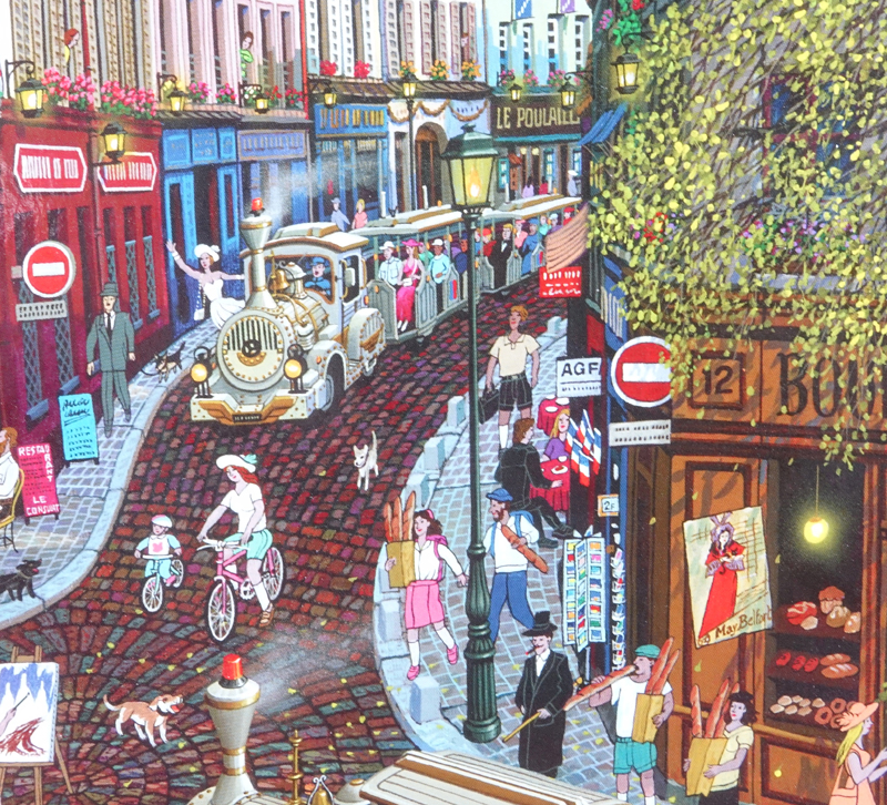 Alexander Chen Chinese (born1952- ) Limited Edition Lithograph "a Day in Montmarte" Signed. 