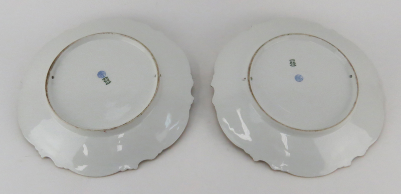 Two (2) Limoges France Gilt Hand Painted Porcelain Chargers.