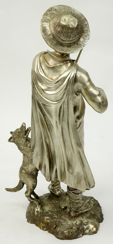 Modern European Style Silver Color Bronze Sculpture.