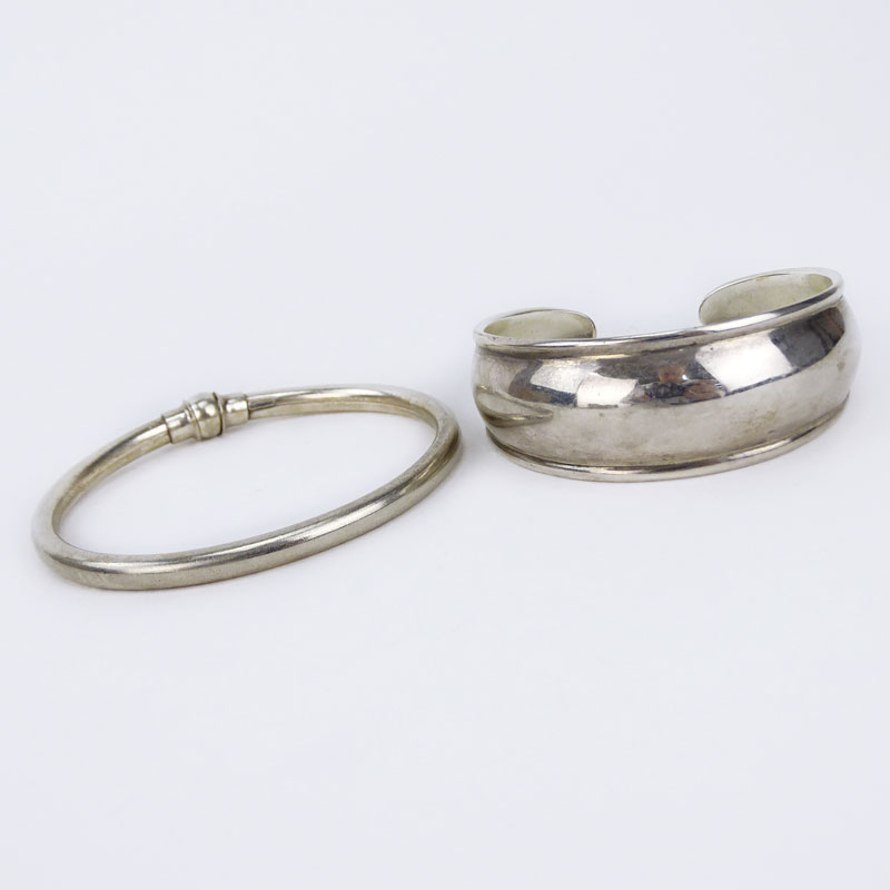 Two (2) Vintage Sterling Silver Bangle Bracelets.