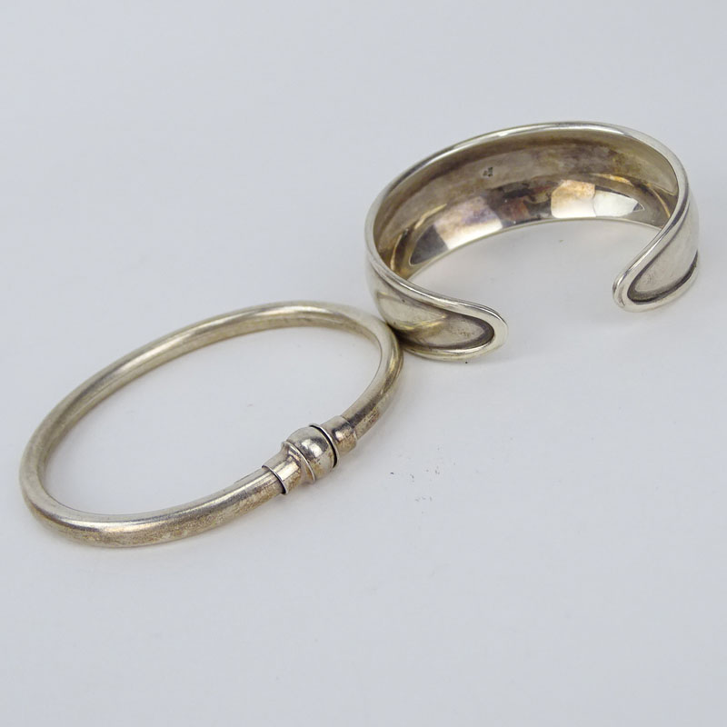 Two (2) Vintage Sterling Silver Bangle Bracelets.