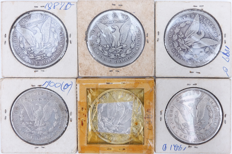 Collection of Six (6) Morgan Silver Dollars.