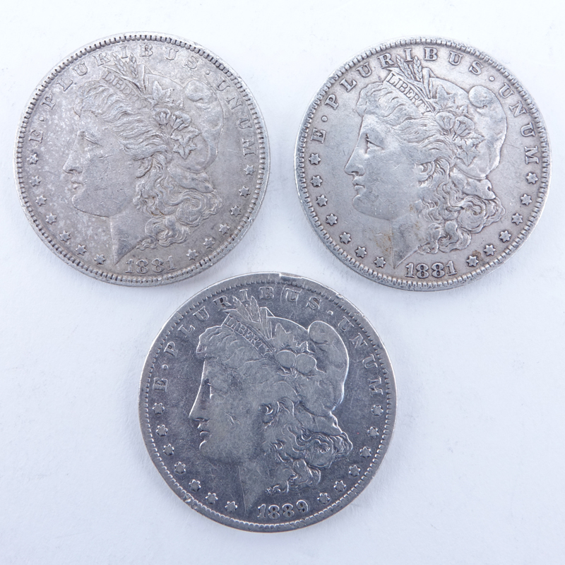 Collection of Three (3) U.S. Morgan Silver Dollar.