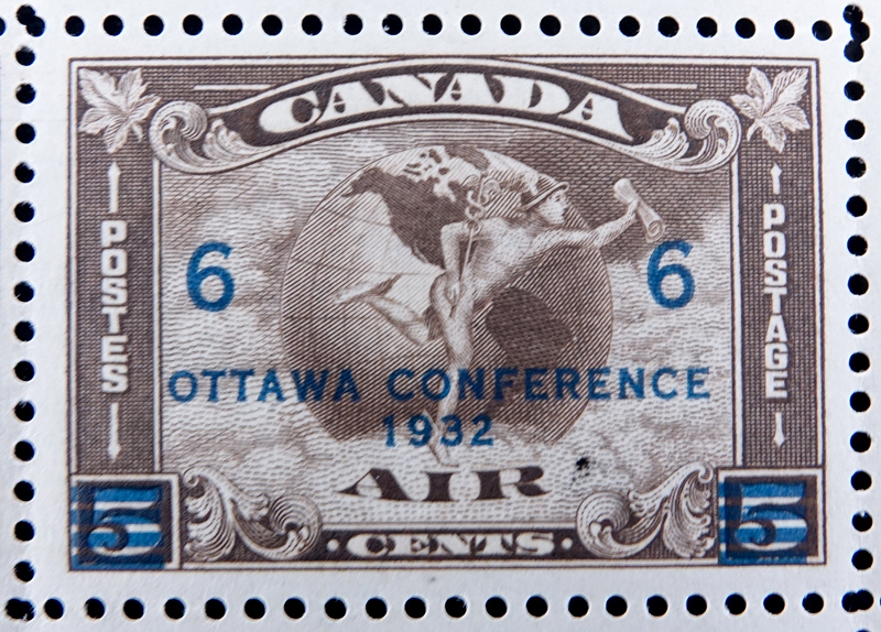 Collection of Sixteen (16) Canadian 5 Cent Mercury Airmail Postage Stamps in Sleeves.