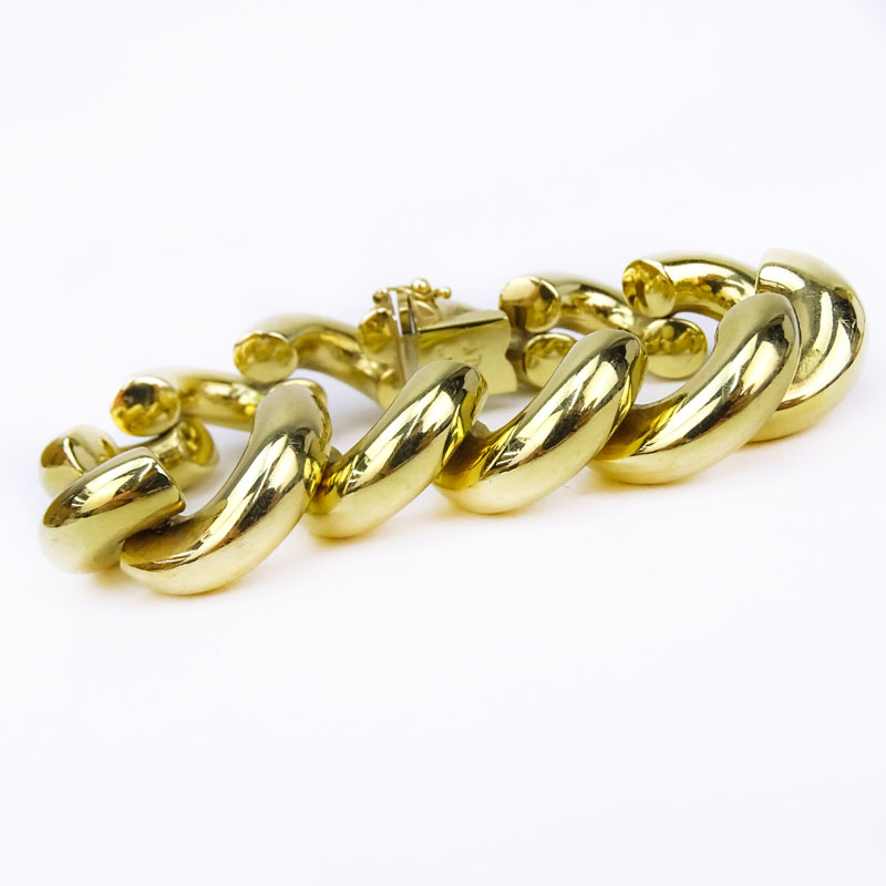 Vintage Italian 14 Karat Yellow Gold Link Bracelet.