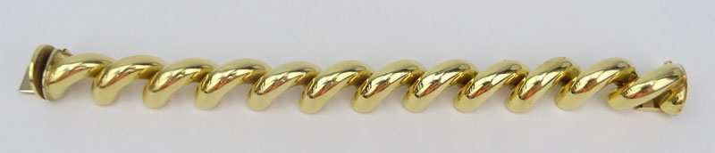 Vintage Italian 14 Karat Yellow Gold Link Bracelet.