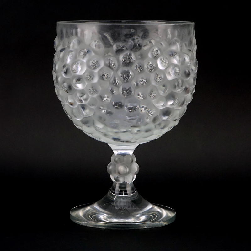 Lalique "Antilles" Frosted Crystal Pedestal Centerpiece Bowl. 