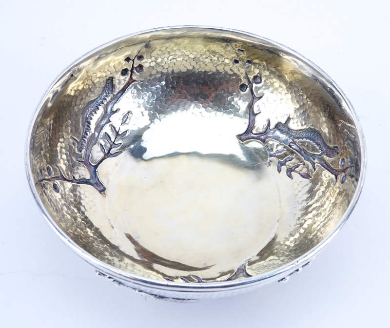 Antique Pavel Ovchinnikov Russian Sterling Silver Relief Bowl.