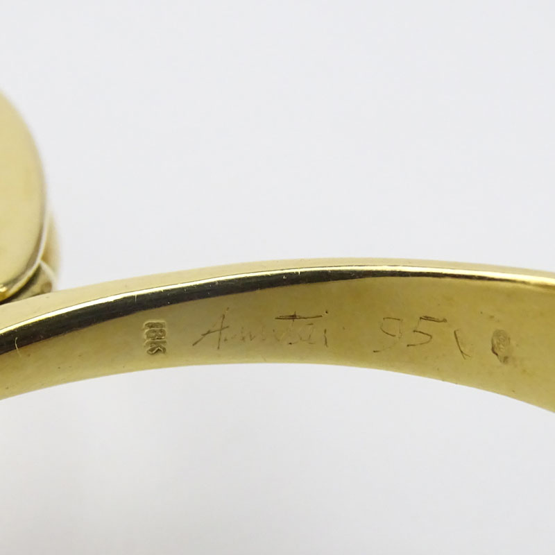 Amitai Kav, Israeli Circa 1995 Heavy 18 Karat Yellow and White Gold Modern Design Folding Horse Bit style Bracelet.