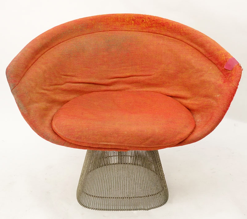 Warren Platner for Knoll Upholstered and Steel Lounge Chair.