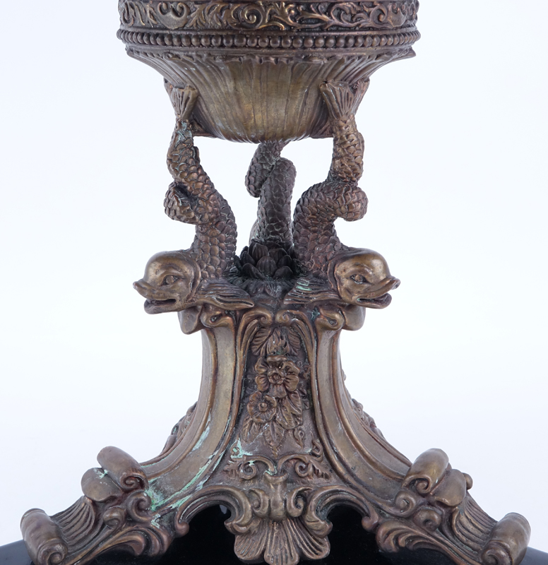 Large Modern Empire Style Bronze Mounted Porcelain Tazza.