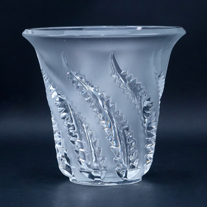 Lalique Crystal "Lobilia" Vase.