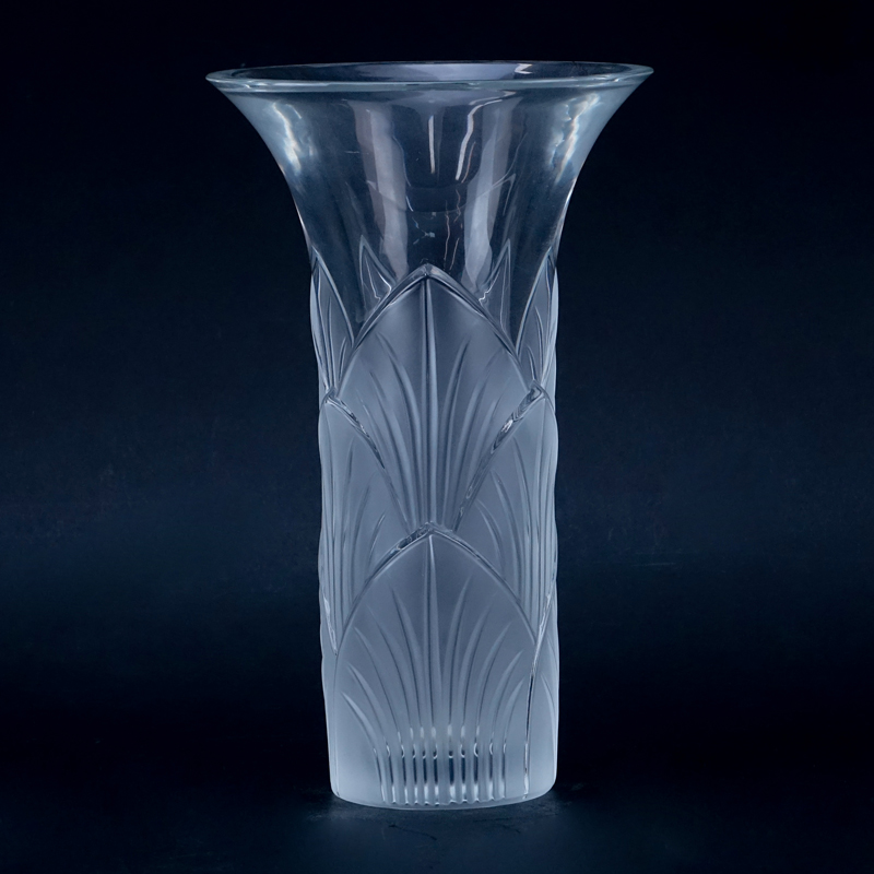 Lalique Crystal “Lotus” Vase.