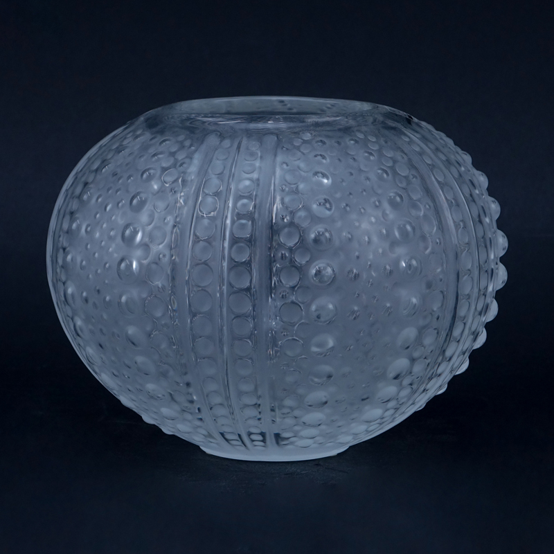 Lalique Crystal Bubble Motif Round Vase.