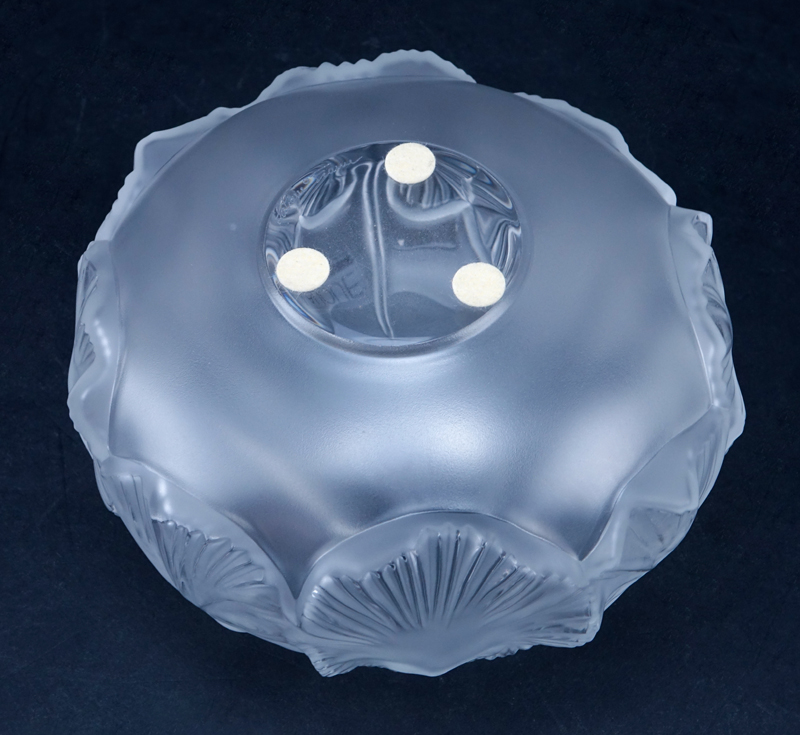 Lalique Crystal “Nympheas” Vase. In original box.