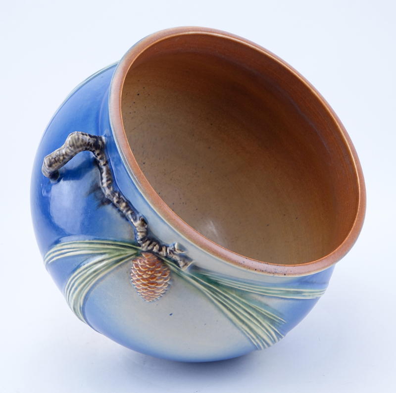 Roseville Blue Pine Cone Pottery Jardiniere.