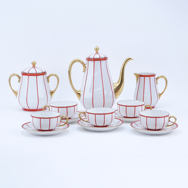 Fifteen (15) Pc. Raynaud & Co. Limoges Porcelain Tea Set.