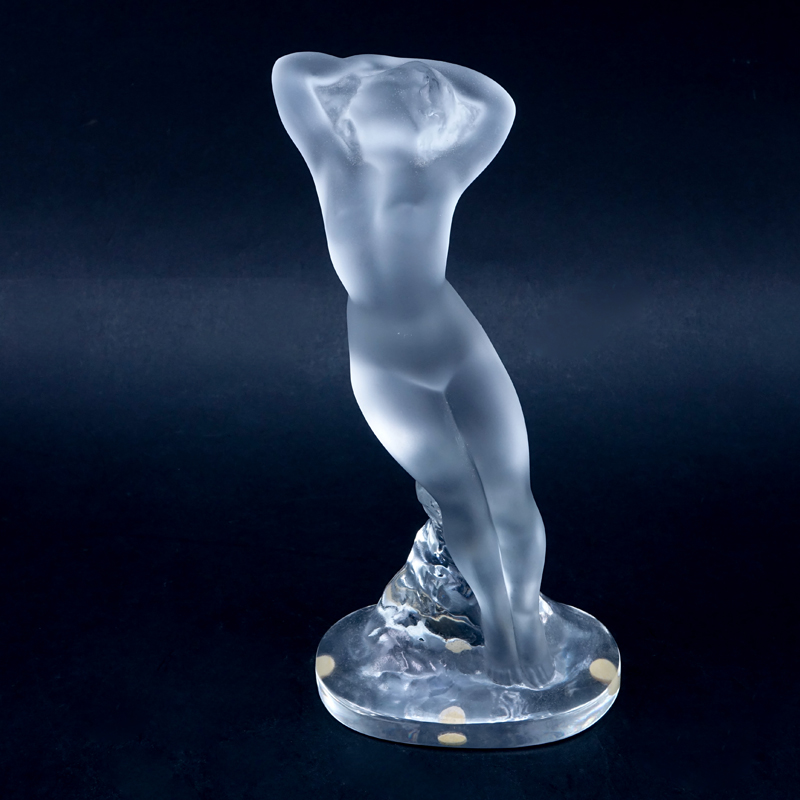 Lalique Crystal "Danseuse Bras Leves" Signed Lalique France. 