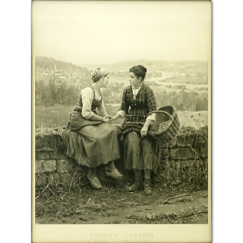 Daniel Ridgway Knight, French (1839-1924) "Premier Chagrin" Photogravure on Paper. 