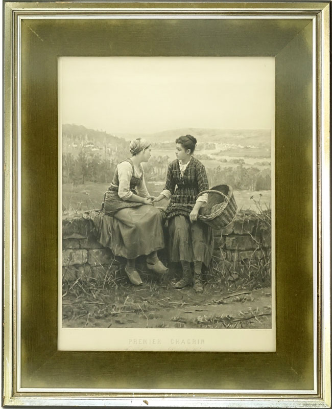 Daniel Ridgway Knight, French (1839-1924) "Premier Chagrin" Photogravure on Paper. 