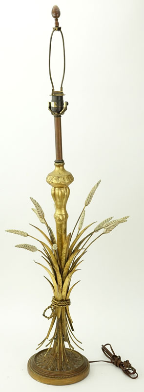 Mid-Century Hollywood Regency Frederick Cooper Wheat Sheaf Lamp.