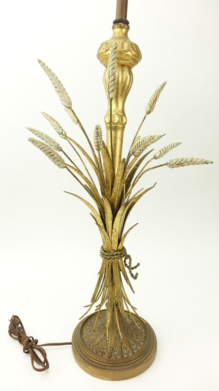 Mid-Century Hollywood Regency Frederick Cooper Wheat Sheaf Lamp.