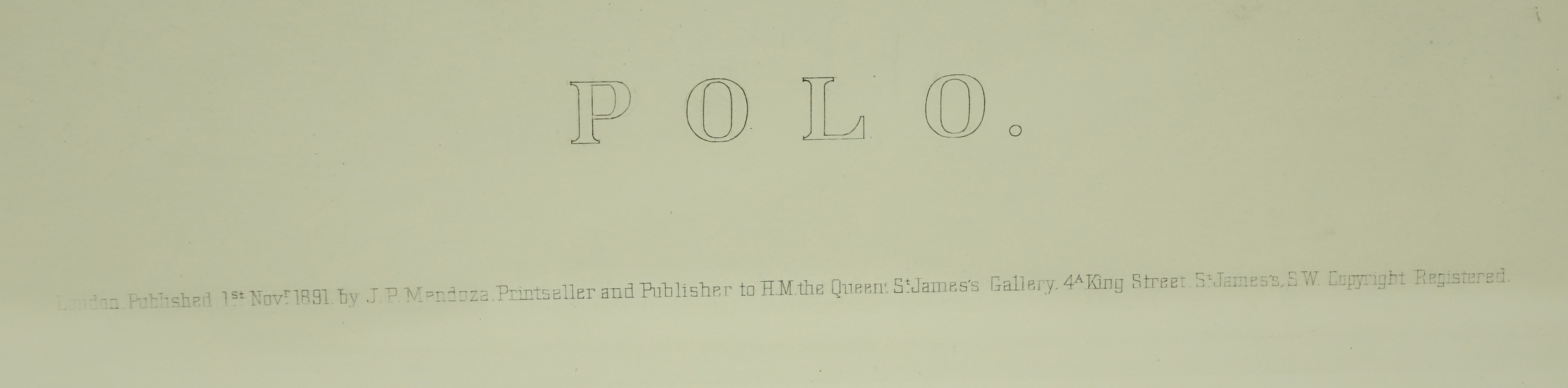 J.C. Dollman, British (1851-1934) "Polo" Color Engraving on Paper.