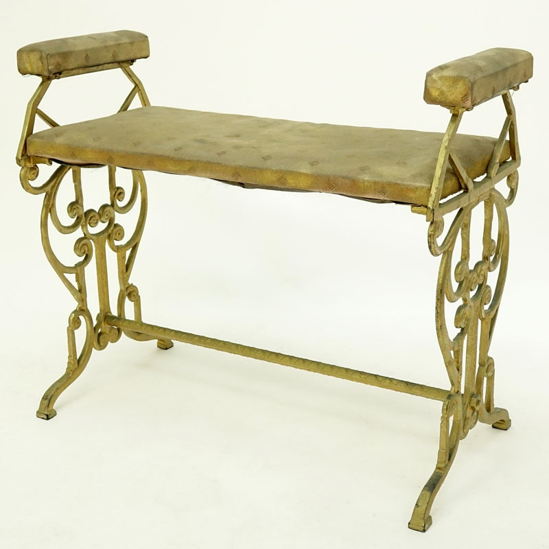 Vintage Gilt Metal Small Bench.