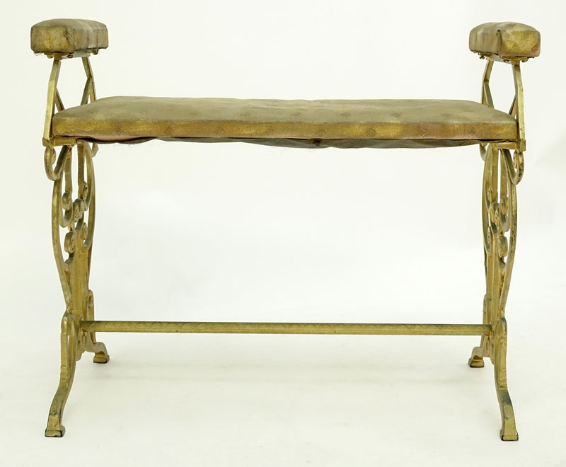 Vintage Gilt Metal Small Bench.