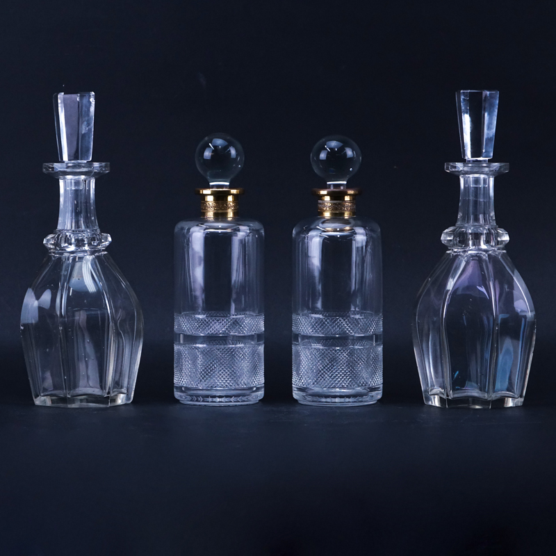 Two (2) Pairs of Vintage Crystal Decanters.