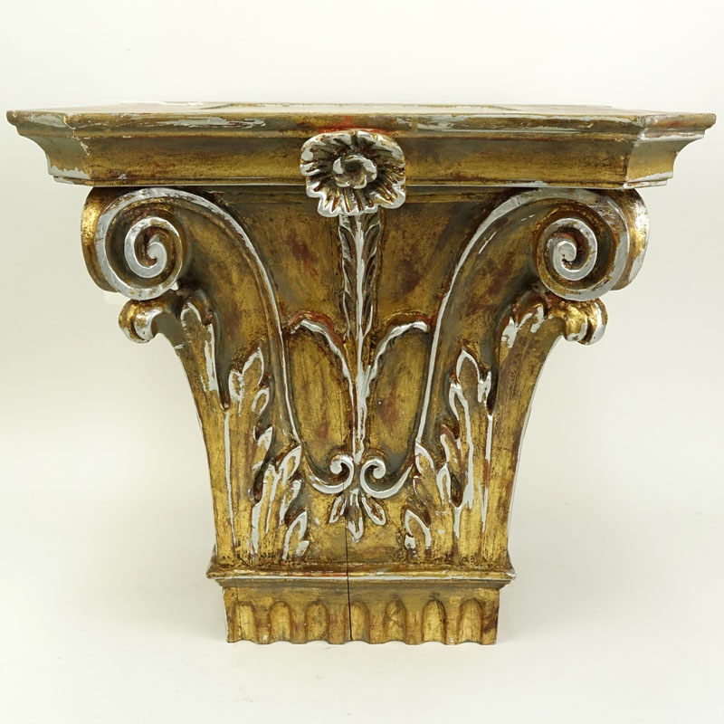 Palladio Furniture Co. Italian Gilt Corinthian Column Capital / Table Base.